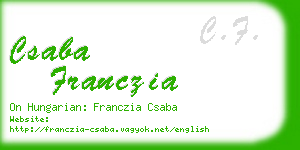 csaba franczia business card